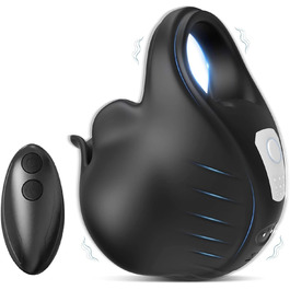 Вібраційний кільце для пеніса Buntune 2-в-1 з пультом дистанційного керування - 9 режимів, масажер для чоловіків