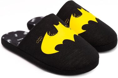 Чоловічі домашні капці DC Comics Batman Dark Knight з жовтим логотипом, чорні, розмір 45/46 EU