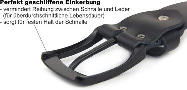 Чоловічий шкіряний ремінь Made in Germany, натуральна шкіра, 4 см, чорний, довжина 110 см (пояс 95 см)