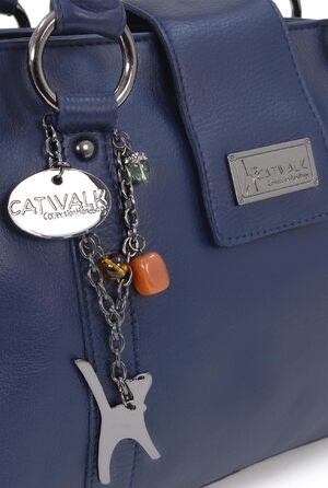 Жіноча шкіряна сумка через плече Catwalk Collection Martina — середня сумка для блокнота A5, синя