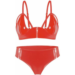 Сексуальна білизна для жінок GRRKDFQ: червоні труси на блискавці, еротична нижня білизна, трусики для жінок