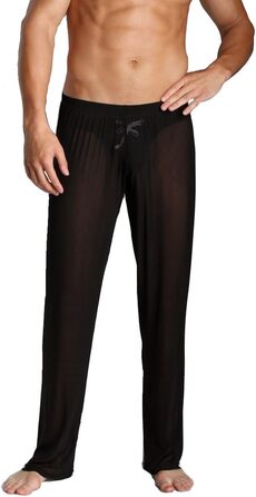 Чоловічі прозорі штани з сітки, чорні, нічна сорочка, спідня білизна, нейлон, сітчасті штани, довгі прозорі штани, чоловічі штани з сітки, штани з тонкої сітки, чорні, XL