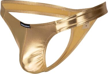 Сексуальна чоловіча труси Vantissimo String Tanga з ефектом металік, шкіряний вигляд, штучна шкіра, золото, Made in Germany
