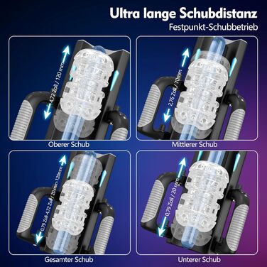 Електричний мастурбатор для чоловіків з підставкою для телефону та складним руків'ям, 12 см, телескопічний, секс-іграшка