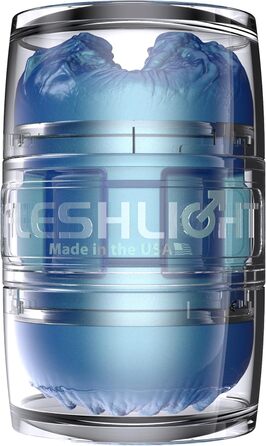 Fleshlight Quickshot Turbo Blue Ice - Мастурбатор з надзвичайно реалістичним покриттям SuperSkin, синій (Alien Mouth)