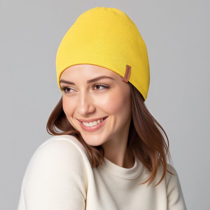 Спортивна шапка з мериносової вовни Giesswein Merino Cap Gehrenspitze, унісекс, жовта (один розмір)