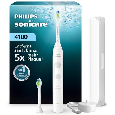 Електрична сонічна зубна щітка Philips Sonicare Series 4100 з датчиком тиску та таймером, чорна, HX4044/52