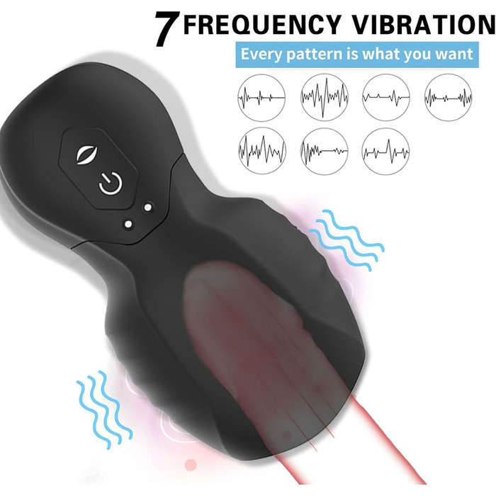 Вібратор для чоловіків, електричний мастурбатор: тренажер для пеніса, вібратор-мастурбатор, стимулятор пеніса (чорний)