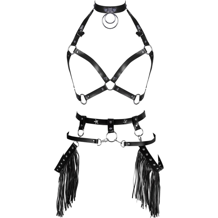 Жіночий корсет-нагрудник у стилі панк з ремінним поясом. Аксесуар для вечірок, танців, готичного стилю. Чорний колір.