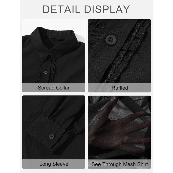 Чоловіча прозора сорочка AIEOE, тонке сексуальне т-образне поло з довгим рукавом, для дискотеки та клубів, чорний, розмір S-3XL