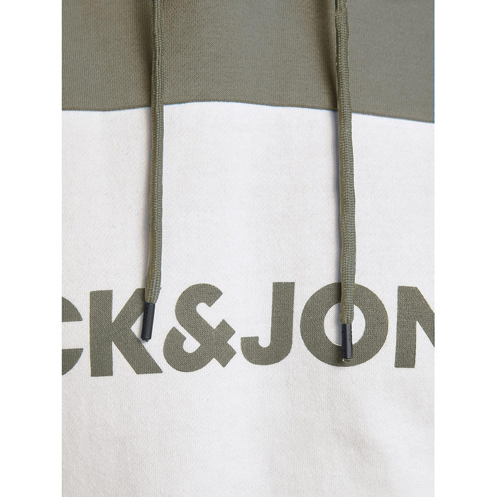 Чоловічий теплий худі з логотипом JACK & JONES Basic Kapuzen Sweatshirt, колір Dusty Olive, зелений