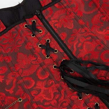 Жіночий топ-корсет Grebrafan у готичному стилі з бретелями, чорний та червоний, розмір 38-40