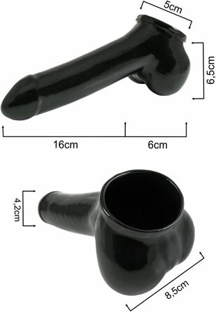 Провізор Latex XL - 16 см, гільза для пеніса, чорний колір, виготовлено в Німеччині