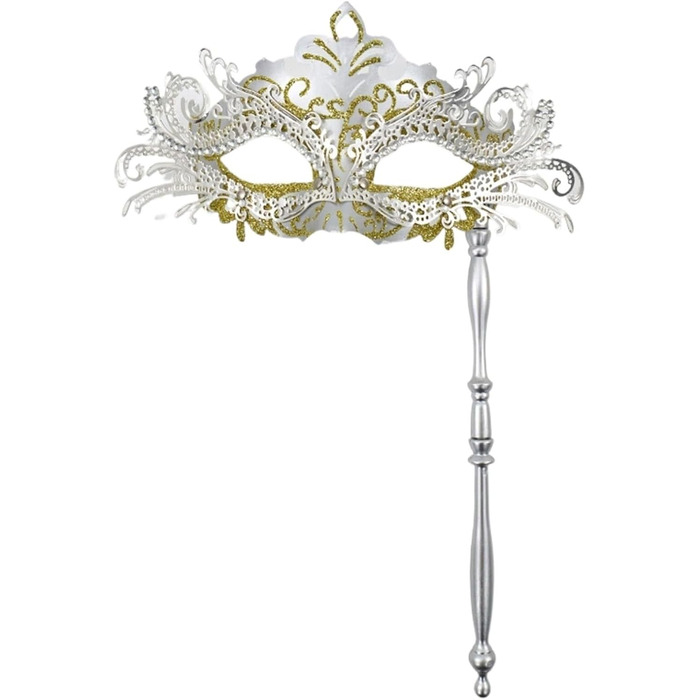 Маска для обличчя на паличці для вечірок, свят, карнавалу, сцени, косплею, реквізиту, напівмаска з мережива для жінок (червона)