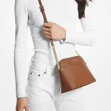 Жіноча шкіряна сумка-кросбоді Michael Kors Jet Set, середній розмір, коричнева