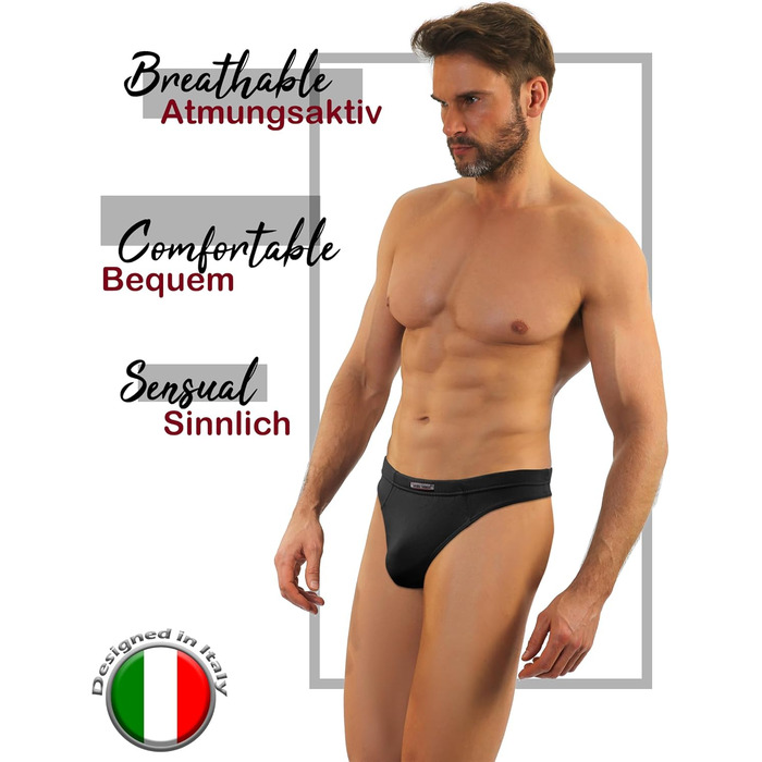 Танга чоловічі Sesto Senso з мікромодалу, 3 шт. в упаковці, XXL, чорний