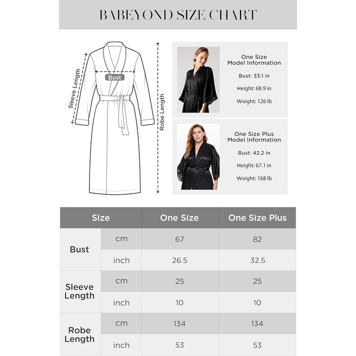 Чорний халат з мереживом BABEYOND для вечірки, весілля, дівчат-дружок, універсальний розмір