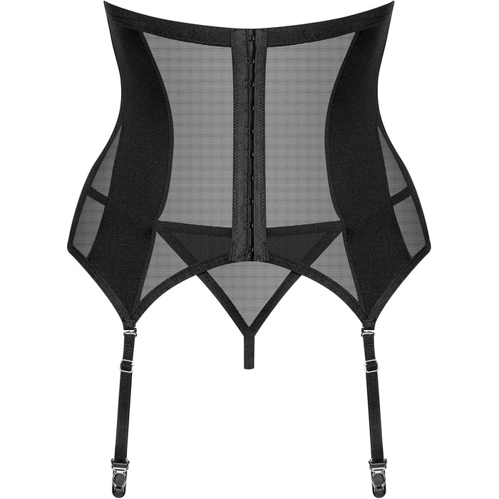 Сексуальний жіночий комплект білизни Selente Love & Fun: корсет, танга та шовкова маска для очей, чорний, EU, M-L