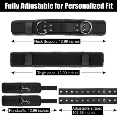 Набір для БДСМ: фетуювання ніг, наручники, набір для пар. Чорний колір.