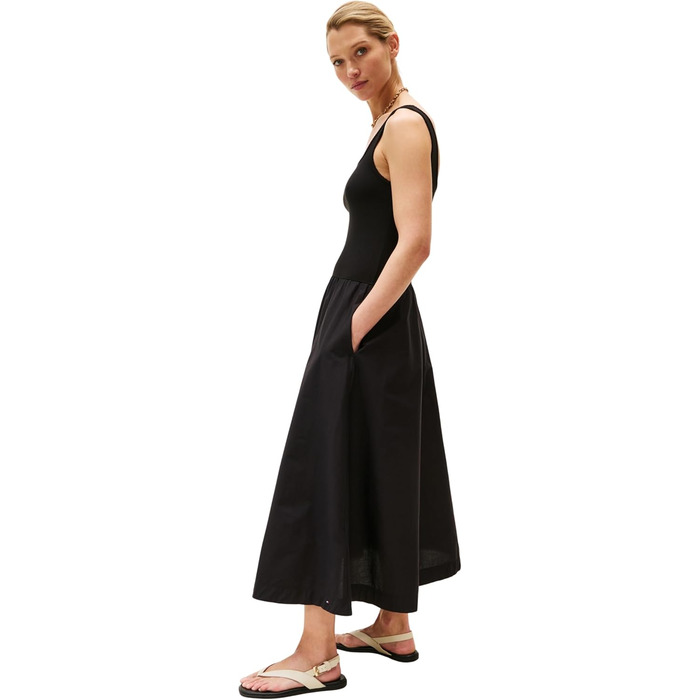Сукня Tommy Hilfiger Rib Midi Fit & Flare чорна жіноча
