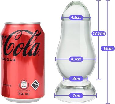 Анальний плагін з кришталю Glas від SXOVO: масаж простати та стимуляція G-точки. Розміри: M (14 см, 5,7 см), L (16 см, 6,7 см)