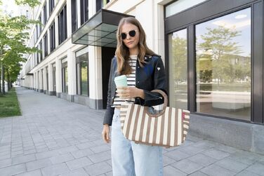 Еко-сумка для покупок reisenthel loopshopper з відділеннями, перероблений PET, розмір M, колір Summerstripes Coffee