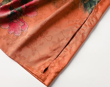 Жіночий халат Ledamon з квітковим принтом - довгий, класичний халат/піжама (один розмір, золотистий)