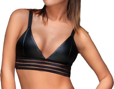 Чорний бралетта Wetlook з еластичними смугами Noir Handmade для жінок, розмір M