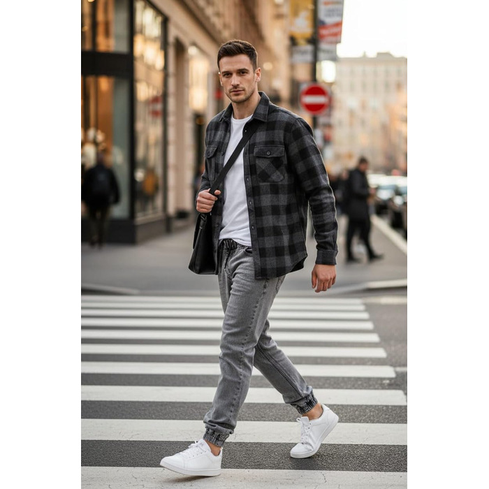 Чоловічі джинсові джогери Reslad Slim Fit RS-2073, сірі (розмір M)
