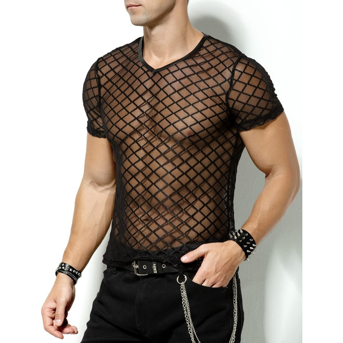 Футболка з короткими рукавами Casey Kevin Herren, сітка, мережа, чорний XL