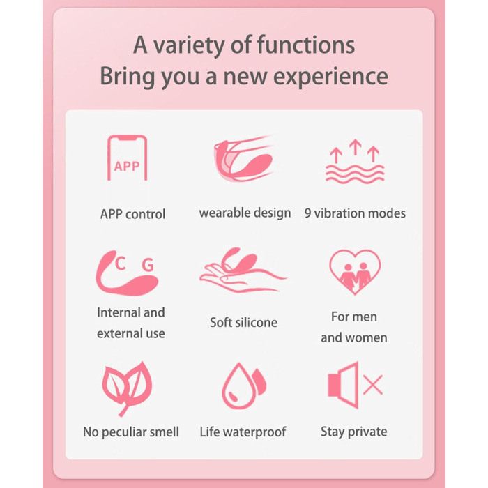 Вібратор для жінок та пар з 9 режимів вібрації, керування через додаток, тихий та потужний, білий