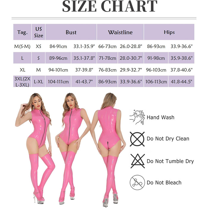 Жіночий латексний боді FEOYA з металевим декором, рожевий (L-XL)