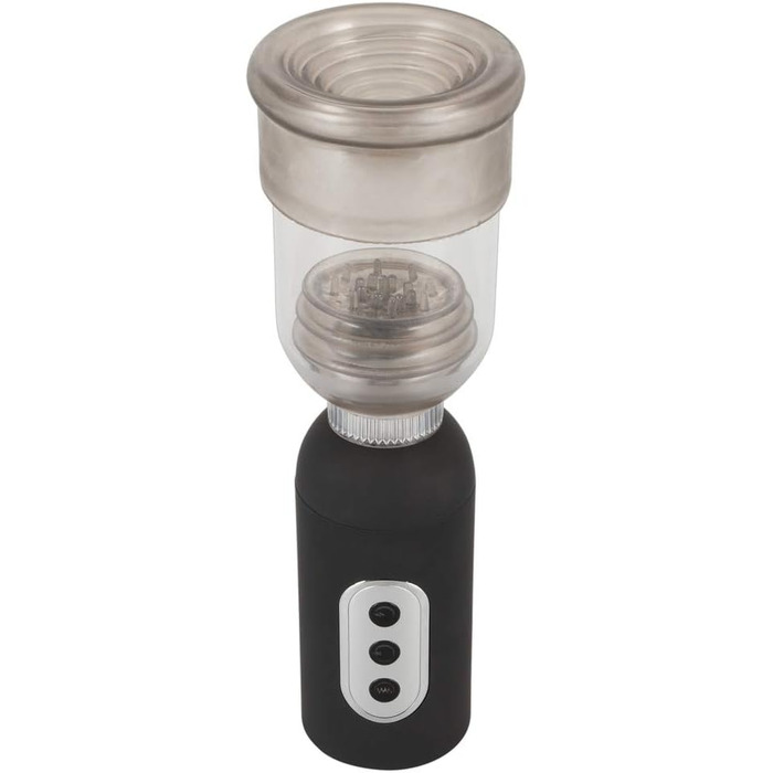 ORION Penispumpe - інтенсивний вакуумний насос для чоловіків, для тренування потенції, симуляції орального сексу, перезаряджається, прозорий/чорний (з 3 режимами всмоктування та 5 рівнями вібрації)