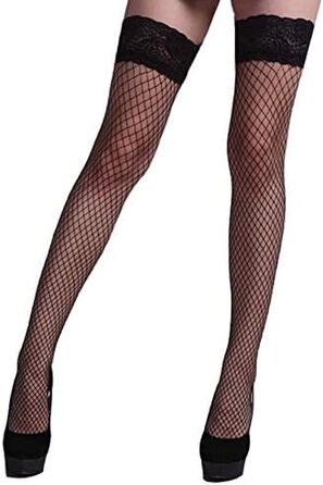 Чулки сітчасті для жінок ZGPjubilant, 2 шт., чорні, безшовні, з силіконовим гумкою, Overknee, універсальний розмір