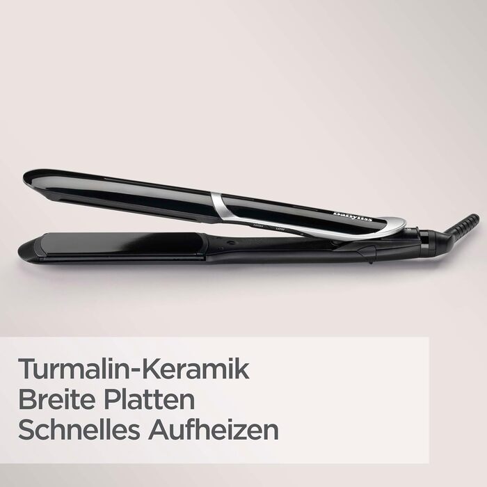 Професійний випрямляч для волосся BaByliss Smooth Pro Wide ST397E: керамічні пластини 35 мм для густого та довгого волосся, 5 рівнів температури до 235°C