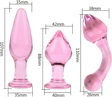 Анальний пробка з скла 35/38/42 мм для жінок, Dildo, іграшки для дорослих