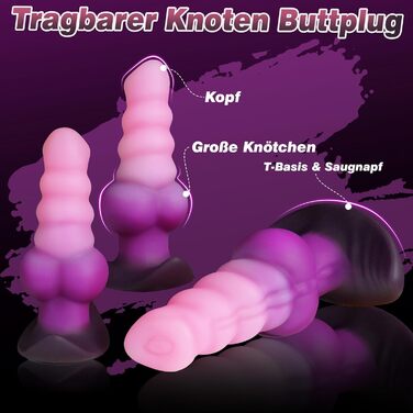 Анальний плагін з вузлом Alien, силікон, для жінок та чоловіків, XXL, анальні іграшки