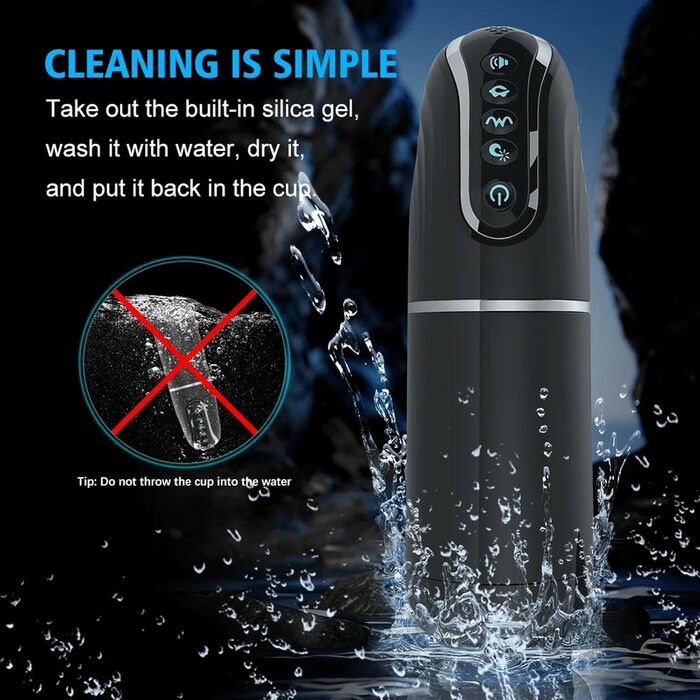 Електричний мастурбатор для чоловіків з 6 режимами, функція всмоктування, вібрація головки, стимулятор пеніса