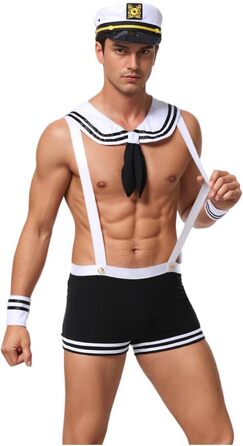 Костюм поліцейського для чоловіків: поліцейський костюм, комплект стриптера, форма, шапка, лацхави, білий, універсальний розмір