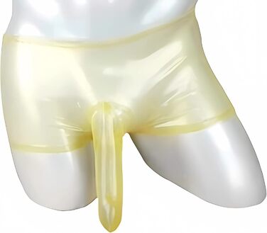 Шорти-сліпи з латексу SALANSEX з презервативом для чоловіків, прозорі, сексуальна білизна для SM, вечірок, BDSM, фетишу (M, прозорий)