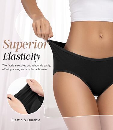 Танстк (TANSTC) жіночі труси-сліпи з бавовни, 6 шт. в упаковці, низька посадка, еластичні, дихаючі, чорний, XL