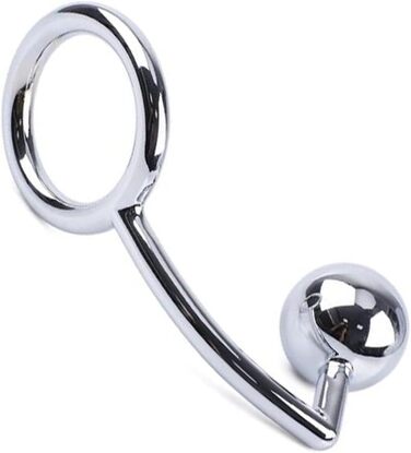 Анальний плагін Jixaxe з кільцем для пеніса, сталевий гачок, 45 мм, для чоловіків