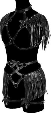 Жіночий корсет-набір з шнурівкою, корсет, шкіряний пояс, аксесуари для тіла, гарнітура, чорний. Ідеально для вечірок, танців, готичного стилю.