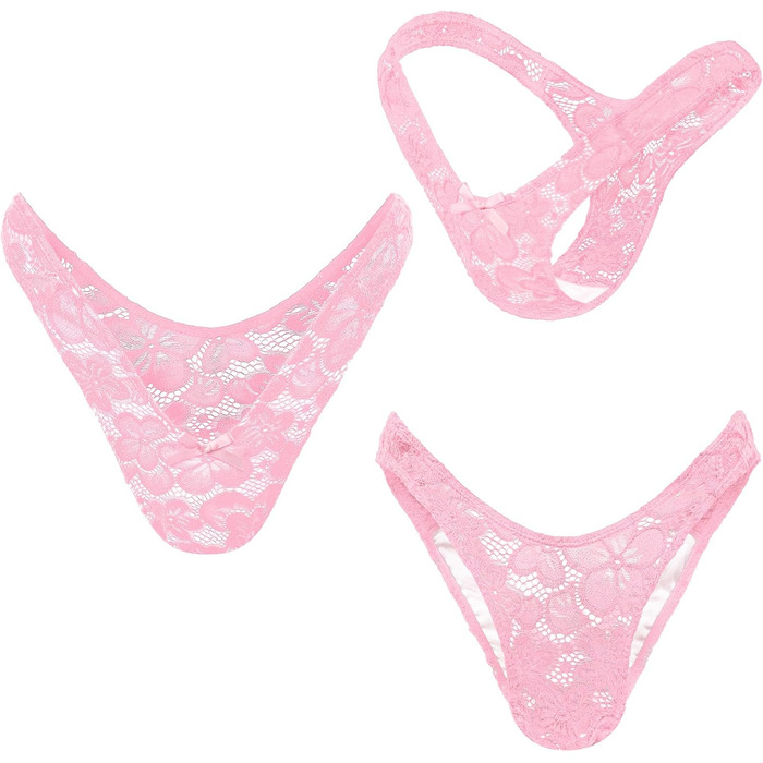 Танга LittleForBig Uniex Hipter lip Meh Blume для трансгендерів (Рожевий, 4XL)