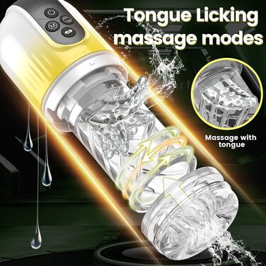 Автоматичний електричний мастурбатор-чаша для чоловіків: 7 режимів всмоктування + 7 режимів обертання, 3-в-1, вібратор для пеніса, секс-іграшка