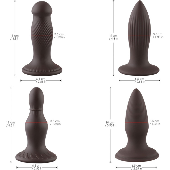 Анальні стимулятори Anale Stecker: 4 розміри, стимулятор G-точки, масаж простати, іграшки для дорослих