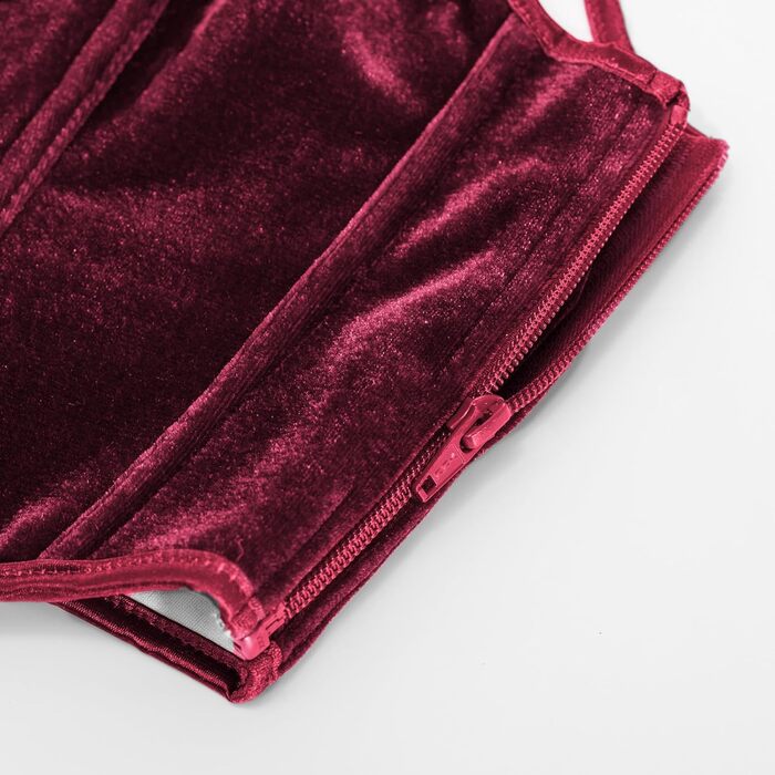 Кросет SCARLET DARKNESS у стилі Ренесанс з мереживом та шнурівкою, вечірній бюстєль з оксамиту, червоне, 44