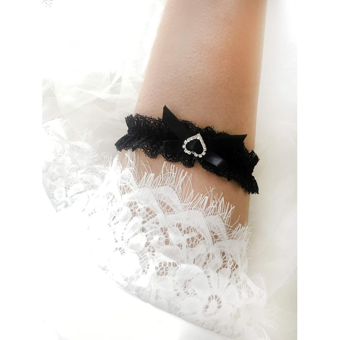 Шнурки для нареченої LeJulyeekay, мереживні, набір шнурків для вечірки, чорні