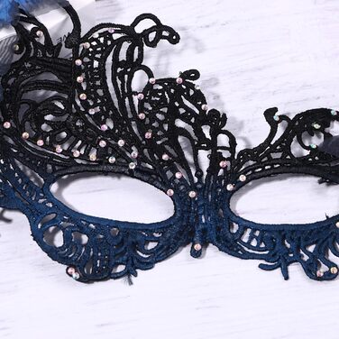 Набір з 3 шт. Венеціанська маска з мереживом та метеликами, оздоблена стразами. Ідеально для карнавалу, Хелловіну, вечірки, маскараду. Стиль 1920-х, вінтаж, для жінок.