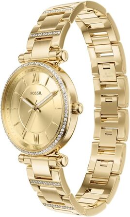 Жіночий кварцовий годинник Fossil Carlie золотистого кольору з аналоговим циферблатом та сталевим браслетом, 35 мм
